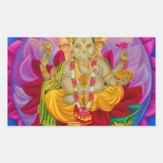 Ganesh Rectangular Sticker (Front)