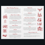 Ganesh Red Hindu Wedding Ceremony Folded Program<br><div class="desc">This wedding ceremony program details the important steps of a hindu wedding to explain this to guests who may be unfamiliar or to help them follow along with the sacred rituals of this wonderful day. All of the colours can be edited in the design tool, and the text can be...</div>