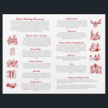 Ganesh Red Hindu Wedding Ceremony Folded Program<br><div class="desc">This wedding ceremony program details the important steps of a hindu wedding to explain this to guests who may be unfamiliar or to help them follow along with the sacred rituals of this wonderful day. All of the colours can be edited in the design tool, and the text can be...</div>
