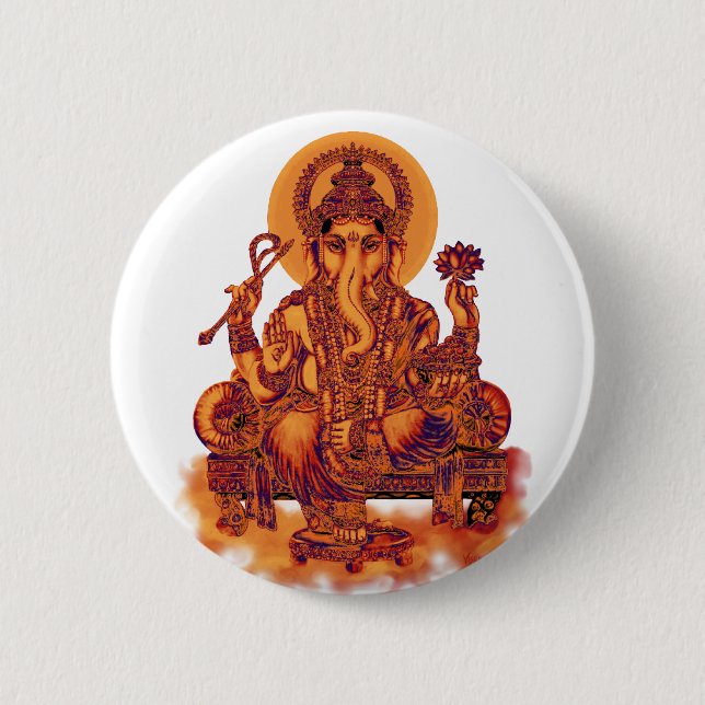 Ganesh - Remover of Obstacles 6 Cm Round Badge (Front)