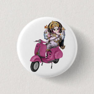 Ganesh Scooter II 3 Cm Round Badge