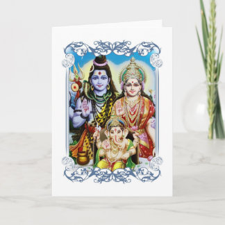 Ganesh, Shiva and Parvati, Lord Ganesha, Durga Card