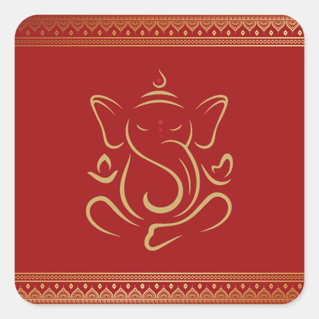 Ganesh   square sticker (Front)