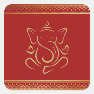 Ganesh square sticker