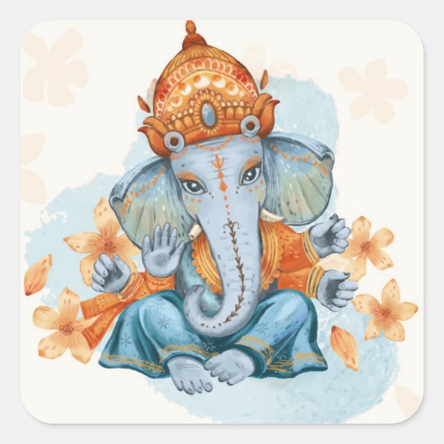 Ganesh Square Sticker (Front)