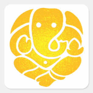 GANESH SUN SHINES SQUARE STICKER