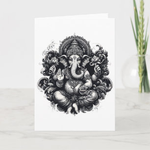 Ganesh Symbol Yoga Hindu Elephant God Ganesha Puja Card