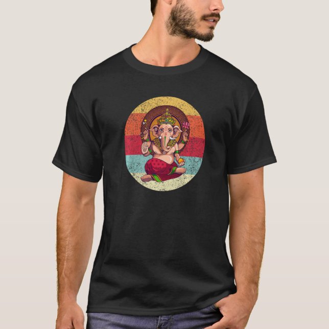 Ganesh Symbol Yoga Hindu God Men Women Meditation T-Shirt (Front)