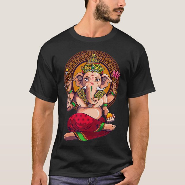 Ganesh Symbol Yoga Hindu Men Women Meditation Gift T-Shirt (Front)