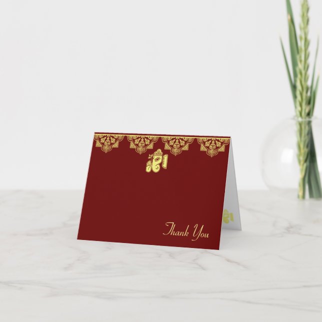 Ganesh Wedding Thank You Cards (Front)