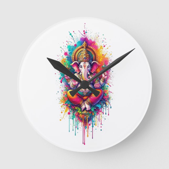 Ganesha 2 round clock (Front)
