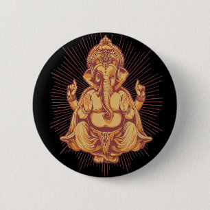 Ganesha 6 Cm Round Badge