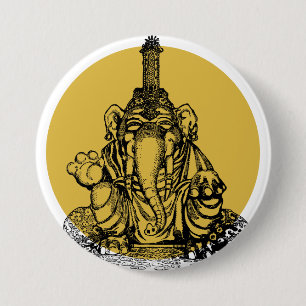 Ganesha 7.5 Cm Round Badge