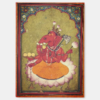 Ganesha about to throw his lotus