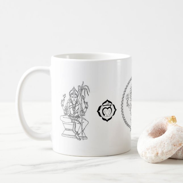 Ganesha and Goddesses Coffee Mug (With Donut)