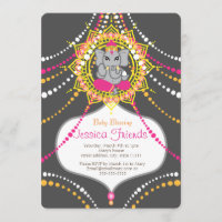 Ganesha Baby shower 5" x 7" invitation card