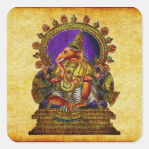 Ganesha Deva antique Square Sticker