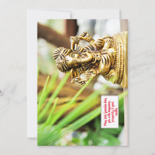 Ganesha festival Bronze statue diwali personalize  Holiday Card