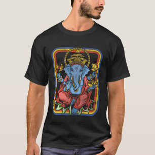 Ganesha God Retro Yoga Spiritual Meditation Vi T-Shirt
