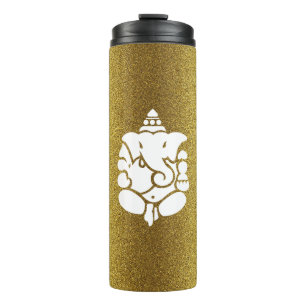 Ganesha Golden Glitter Design Thermal Tumbler