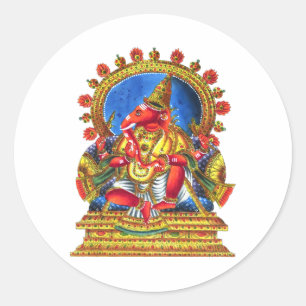 Ganesha Hindu Deity Classic Round Sticker
