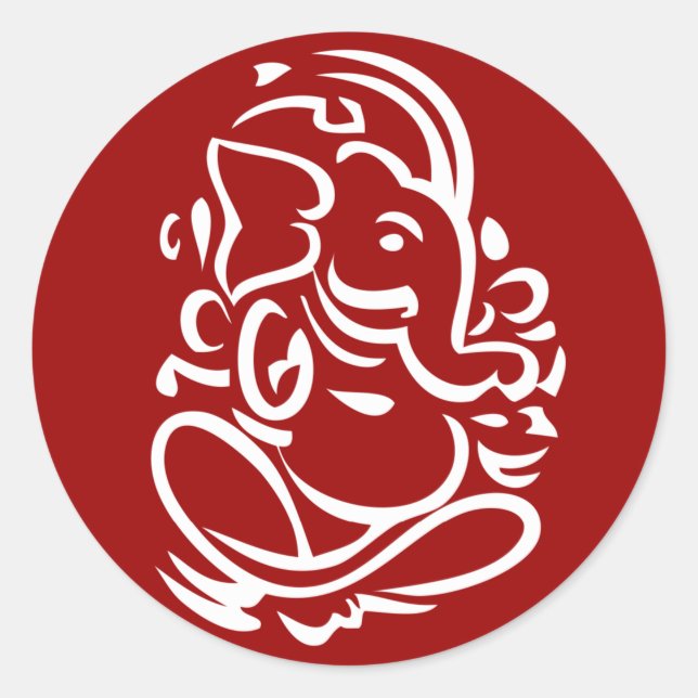 Ganesha - Hindu God Sign Classic Round Sticker (Front)