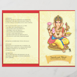 Ganesha Indian Hindu Wedding Program