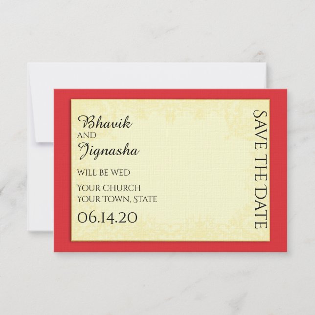Ganesha Indian Wedding Save the Date (Front)