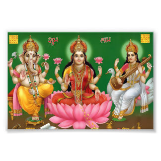 Ganesha, Lakshmi, & Saraswati Print (6" x 4")