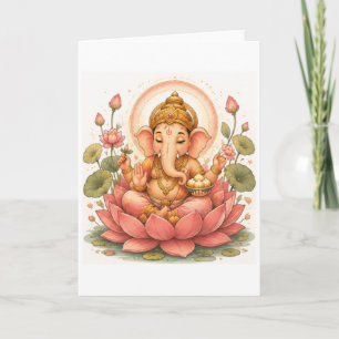 Ganesha Lotus Ganesh Chaturthi Festival Card