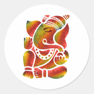 Ganesha Multicolor Painting Classic Round Sticker