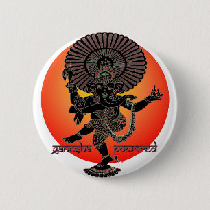 Ganesha Powered 6 Cm Round Badge