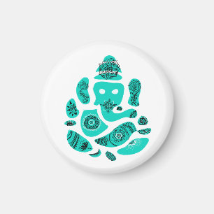 Ganesha Small, 3.2 Cm Round Magnet