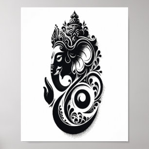 Ganesha, Spiritual Hindu Ganesh Indian Yoga God, M Poster
