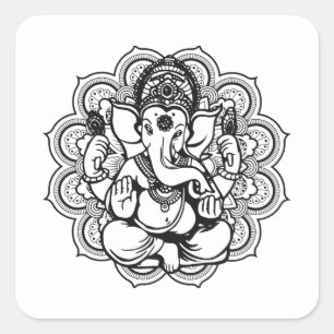 Ganesha Square Sticker