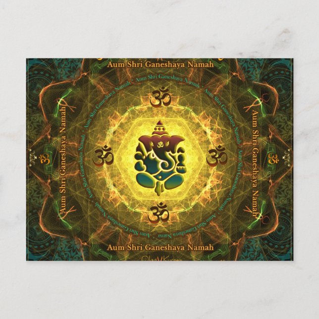 Ganesha - Success, Victory, Prosperity, Knowledge Postcard (Front)