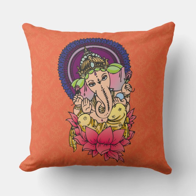 GANESHA - Throw Pillow (Front)