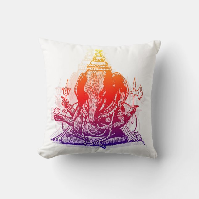 Ganesha Throw Pillow 16" x 16" (Front)
