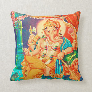 Ganesha Vintage Hindu Deity Spritual Cushion