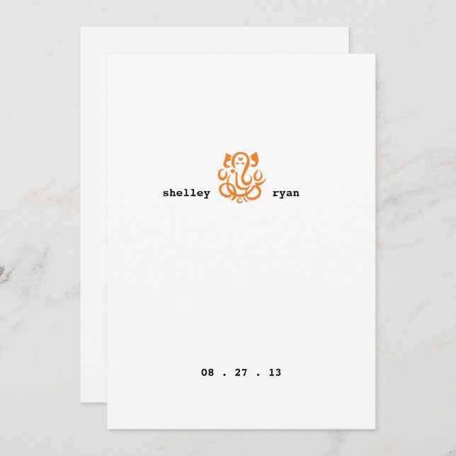 Ganesha Wedding Invitation (Front/Back)