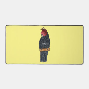 Gang gang cockatoo bird cartoon illustration desk mat