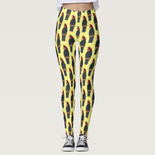 Gang gang cockatoo bird cartoon illustration leggings
