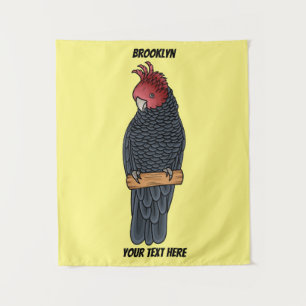 Gang gang cockatoo bird cartoon illustration tapestry