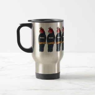 Gang gang cockatoo bird cartoon illustration travel mug