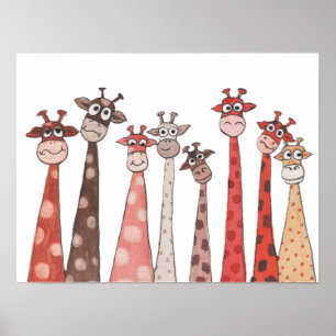Gang of Giraffes Poster