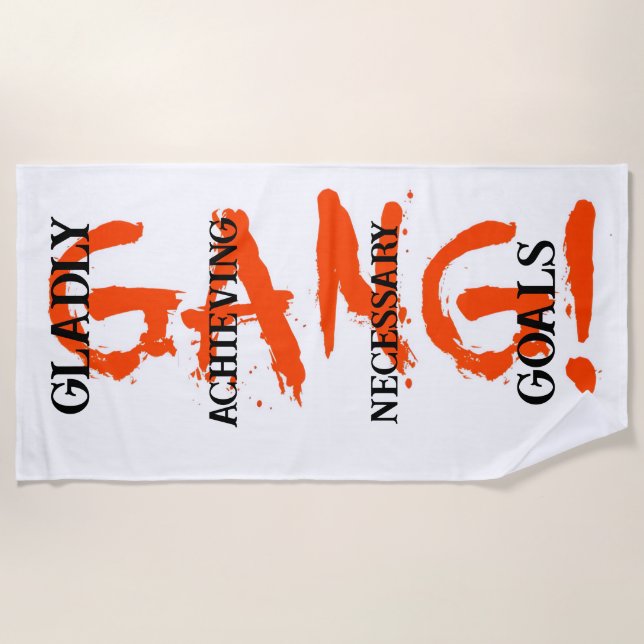 GANG! red Beach Towel (Front)