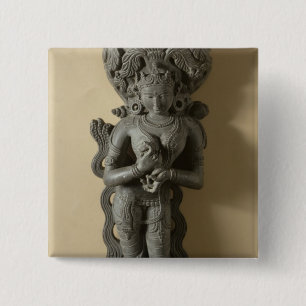 Ganga, goddess who personifies the sacred River Ga 15 Cm Square Badge