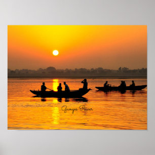 Ganges River, picturesque landscape photo Poster