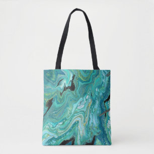 Gangs Back 1 Soothing Blue Green Abstract Tote Bag