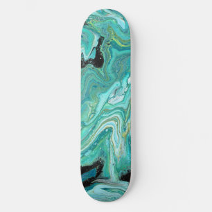 Gangs Back 1 Soothing Blue Green Skateboard Deck